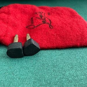 Christian Louboutin Black Heel Replacement Tips with Red Dust Bag